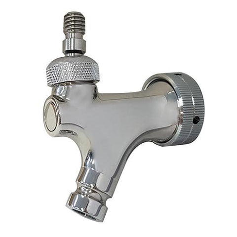 Beer Tap - Universal Flush Out - Stainless Steel - Bare. Shown with shank nut (nut sold separately)